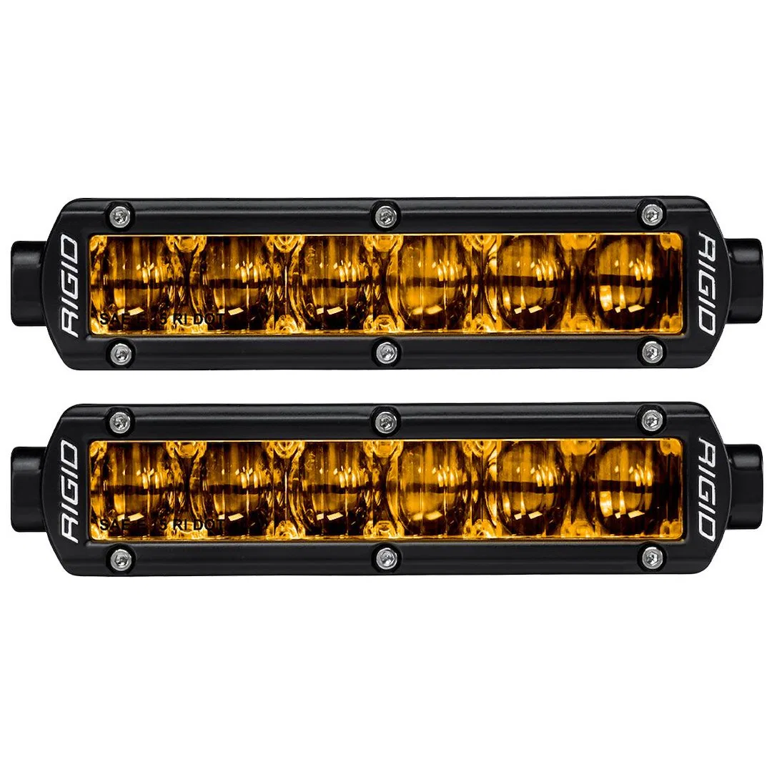 906704 – RIGID IND Light Bar, LED 6 Inch Length 6 Amber Bulb 21 Watt/ 1.5 Amp Draw Driving Beam 2640 Raw Lumens Yello...